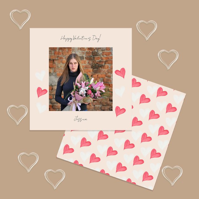 Carte Joyeuse Saint-Valentin Photo de script moderne (Créateur téléchargé)
