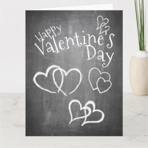 Carte Joyeuse Saint-Valentin sur un tableau noir