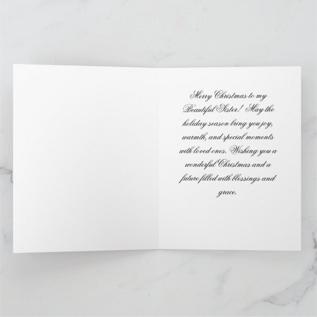 Carte Joyeuse Soeur de Noël ! (Intérieur)