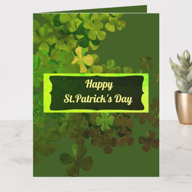Carte Joyeuse St-Patrick, personnalisé  (Petite plante)
