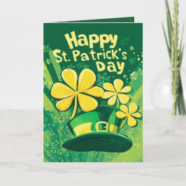 Carte Joyeuse St. Patrick’s Day et casquette leprechaun