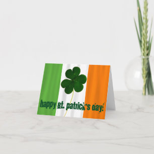Carte Joyeuse St. Patrick's Day, drapeau irlandais Coule