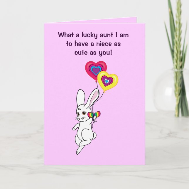 Carte Joyeuse Tante d'anniversaire à la nièce (Devant)