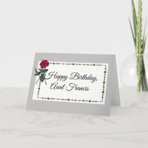 Carte Joyeuse tante d'anniversaire (nom), Grey avec Hibi