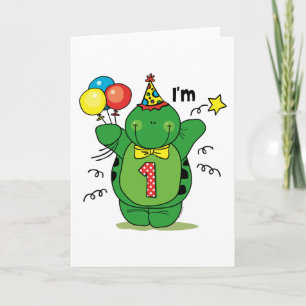 Carte Joyeuse Tortue 1er anniversaire