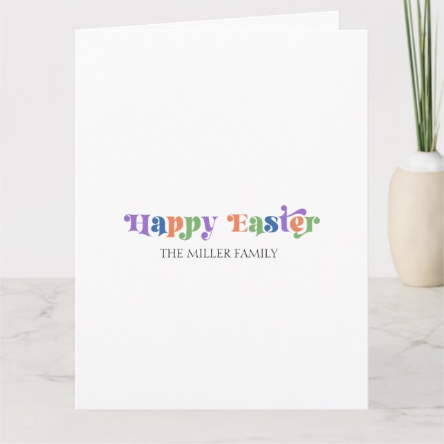 Carte Joyeuse Typographie de Pâques Pastel Flowers Motif (Devant)