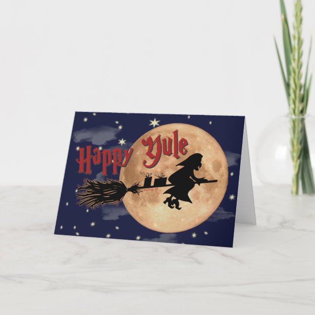 Carte Joyeuse Yule Witch Xmas (Devant)