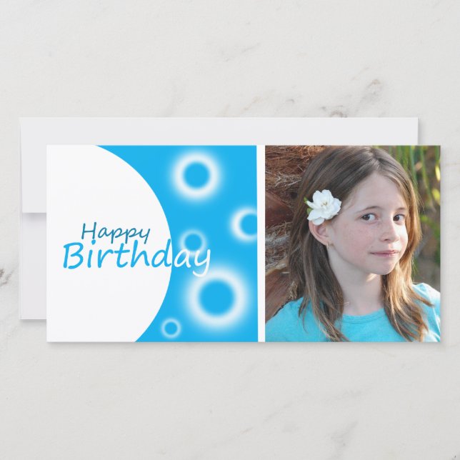 Carte Joyeuses boules bleues d'anniversaire (Devant)