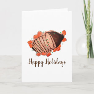 Carte Joyeuses Fêtes Boeuf Braisé Cuisson Lente Cuisine 