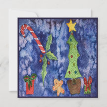 Joyeuses Fêtes Icônes Classiques de Noël Aquarelle