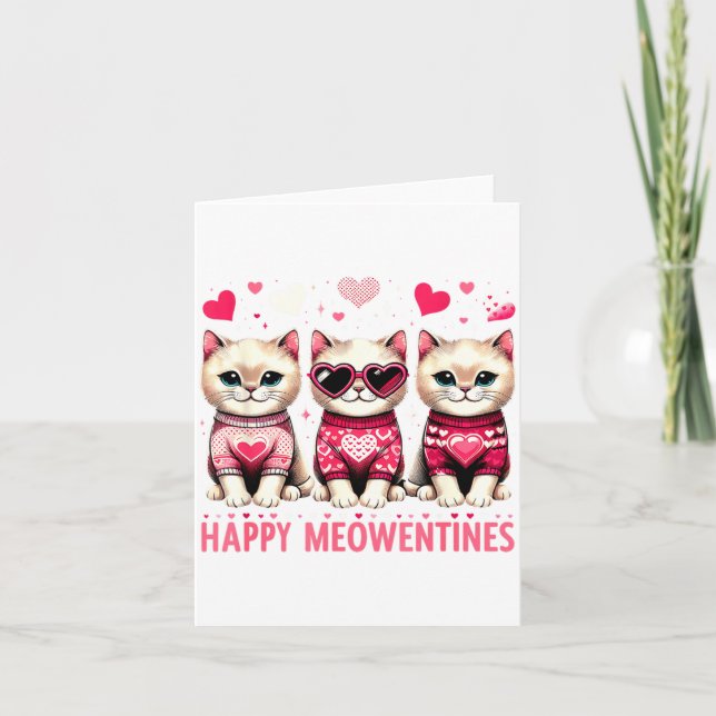 Carte Joyeuses Meowentines Mignonnes Saint Valentin Chat (Devant)