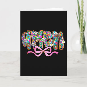 Carte Joyeuses Pâques Amen Floral Préppy Verset de la Bi