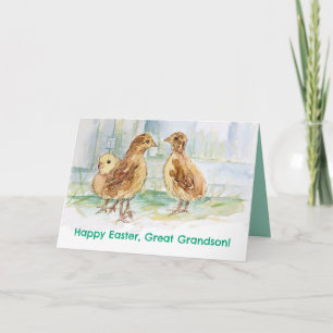 Carte Joyeuses Pâques Arrière Petit-Fils Dindon Oiseau
