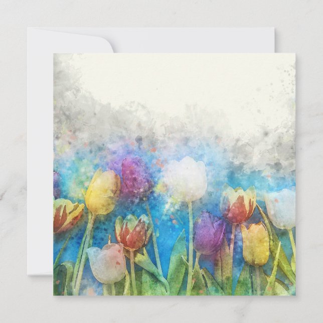 Carte Joyeuses Pâques belles tulipes (Dos)