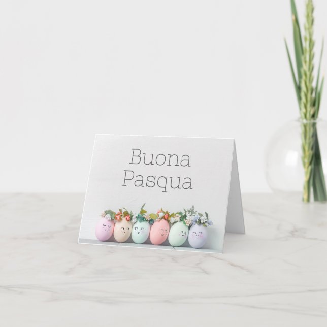 Carte Joyeuses Pâques, Italien Bonnes Pâques  (Devant)