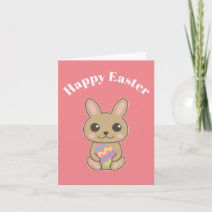 Carte Joyeuses Pâques Lapin Mignon