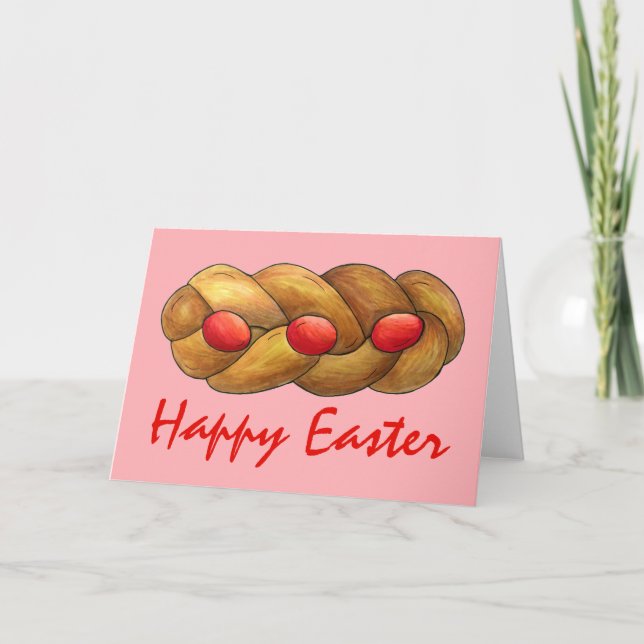 Carte Joyeuses Pâques Tsoureki Pain de fête grec arménie (Devant)