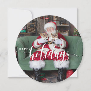 Carte Joyeuses vacances Chien Photo Noël