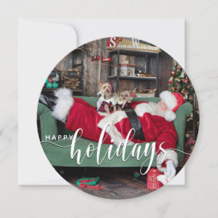 Carte Joyeuses vacances Chien Photo Noël