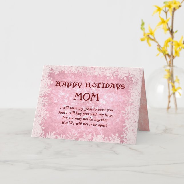 Carte Joyeuses vacances Distance Maman Noël (Fleur jaune)