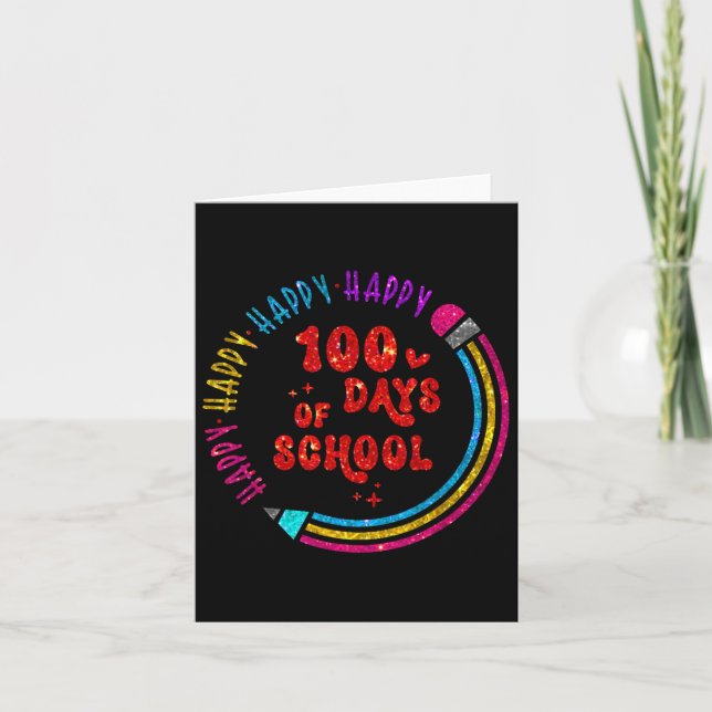 Carte Joyeux 100 Jours 100E Jour D'École Pour Filles Gar (Devant)