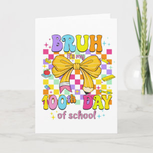 Carte Joyeux 100 Jours d'École Ruban Rose