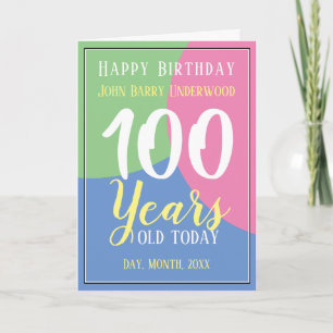 Carte Joyeux 100e anniversaire