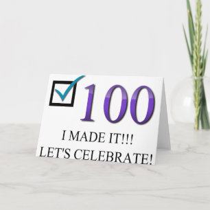 Carte Joyeux 100e anniversaire