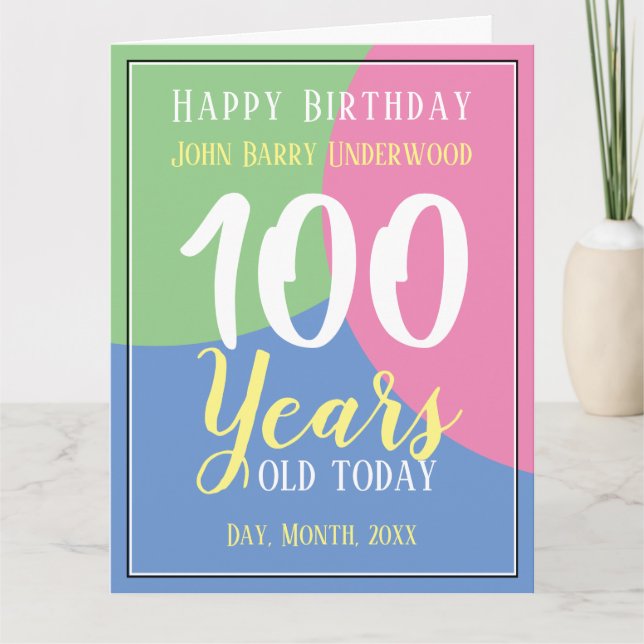 Carte Joyeux 100e anniversaire (Devant)