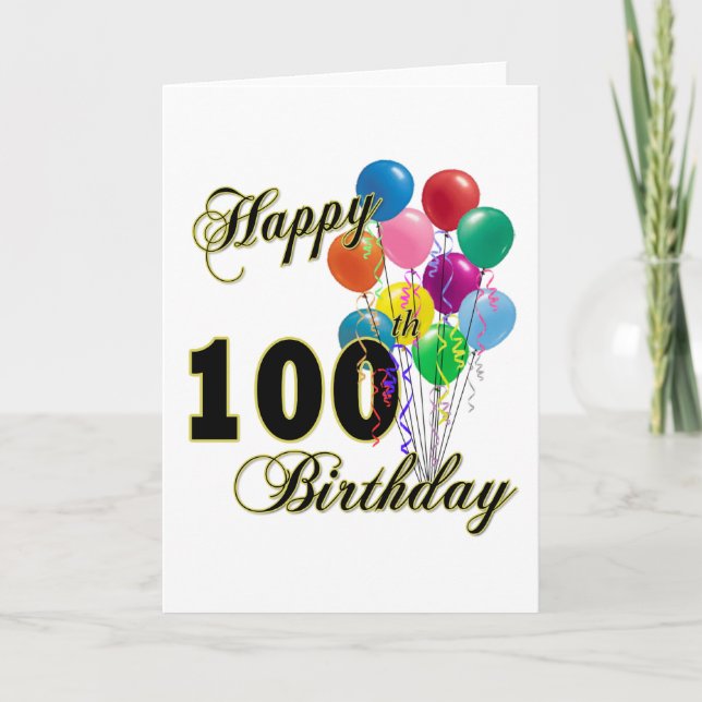 Carte Joyeux 100e anniversaire cadeaux et vêtements d'an (Devant)