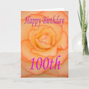 Carte Joyeux 100e anniversaire Flower