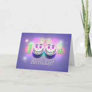 Carte Joyeux 100e Anniversaire Gâteaux Sourires