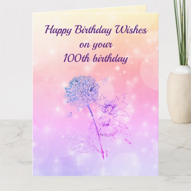 Carte Joyeux 100e anniversaire Salutation (Devant)
