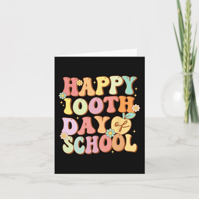 Carte Joyeux 100ème Jour De L'École Mignonnes Étudiants  (Devant)
