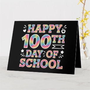 Carte Joyeux 100ème Jour De L'École Tie Dye Arc En Ciel 
