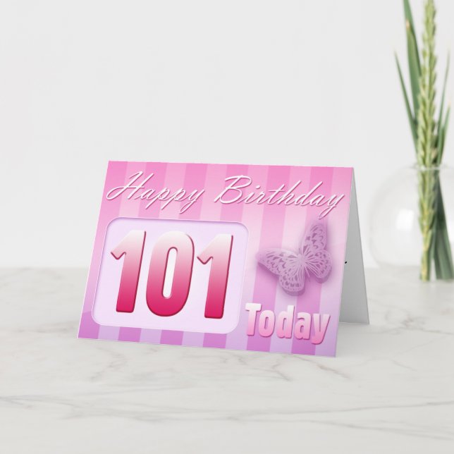 Carte Joyeux 101e anniversaire Grand Mère Grande-Tante M (Devant)