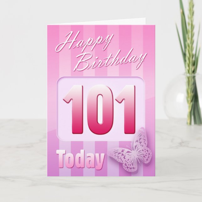 Carte Joyeux 101e anniversaire Grand Mère Grande-Tante M (Devant)
