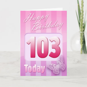 Carte Joyeux 103e anniversaire Grand Mère Grande-Tante M