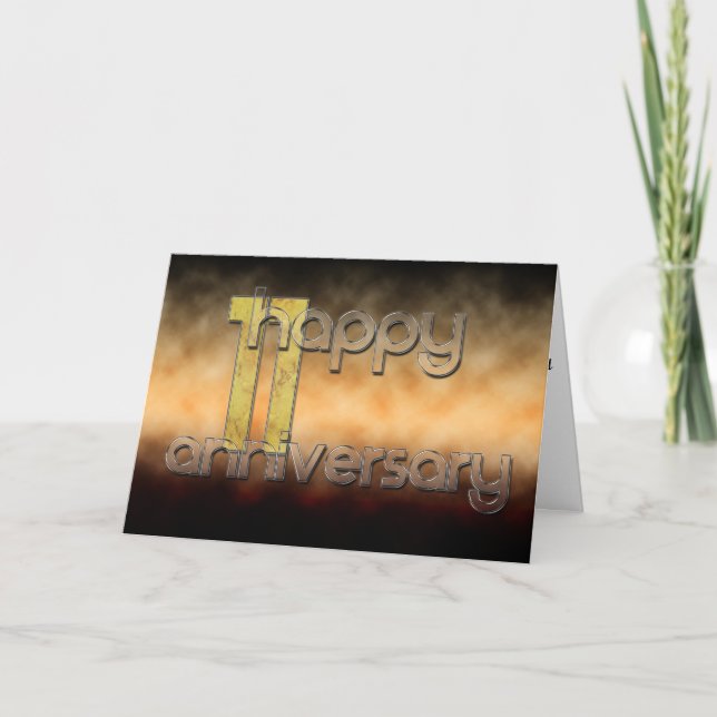 Carte Joyeux 11e anniversaire (anniversaire de mariage) (Devant)