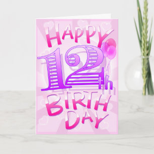 Carte Joyeux 12e anniversaire