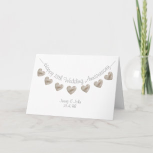 Carte Joyeux 13e anniversaire de mariage guirlande de co
