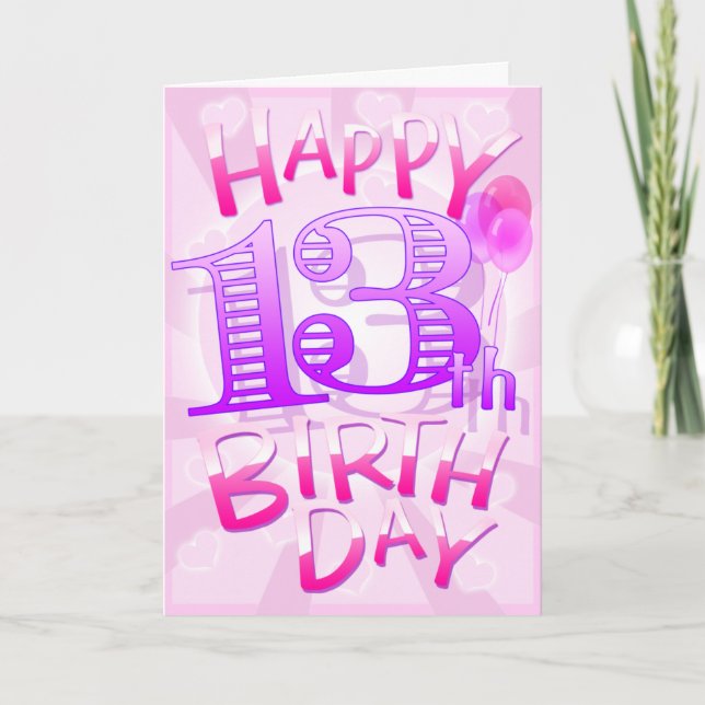 Carte Joyeux 13ème anniversaire (Devant)