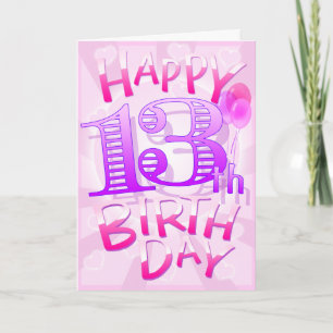 Carte Joyeux 13ème anniversaire