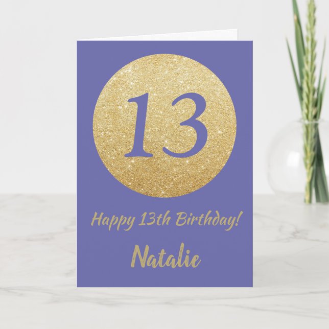 Carte Joyeux 13ème anniversaire et Parties scintillant d (Devant)