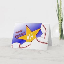 Carte Joyeux 14e anniversaire ! Ventilateur de baseball