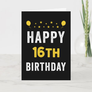 Carte Joyeux 16e anniversaire fête de fête déniarienne