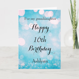 Carte Joyeux 16e anniversaire personnalisé petite-fille