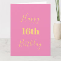 Joyeux 16e anniversaire rose or jaune âge personna