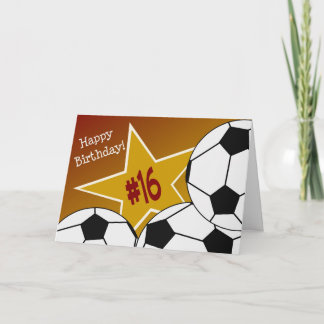 Carte Joyeux 16e anniversaire, Star du football !