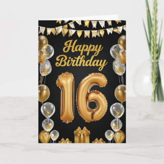 Carte Joyeux 16ème anniversaire